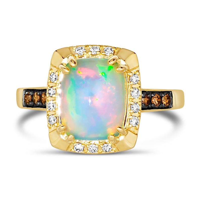 Le Vian 14ct Yellow Gold Opal 0.18ct Diamond Total Ring