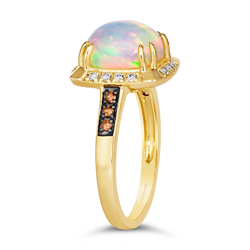 Le Vian 14ct Yellow Gold Opal 0.18ct Diamond Total Ring