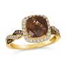Thumbnail Image 0 of Le Vian 14ct Yellow Gold Smokey Quartz 0.29ct Diamond Ring