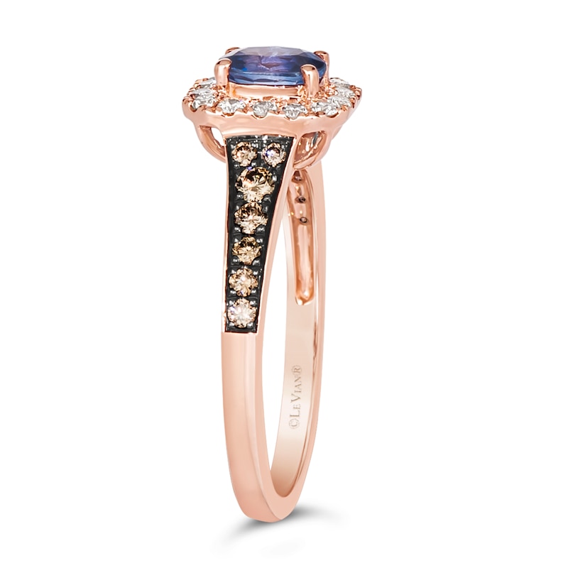 Le Vian 14ct Rose Gold Sapphire 0.45ct Total Diamond Ring