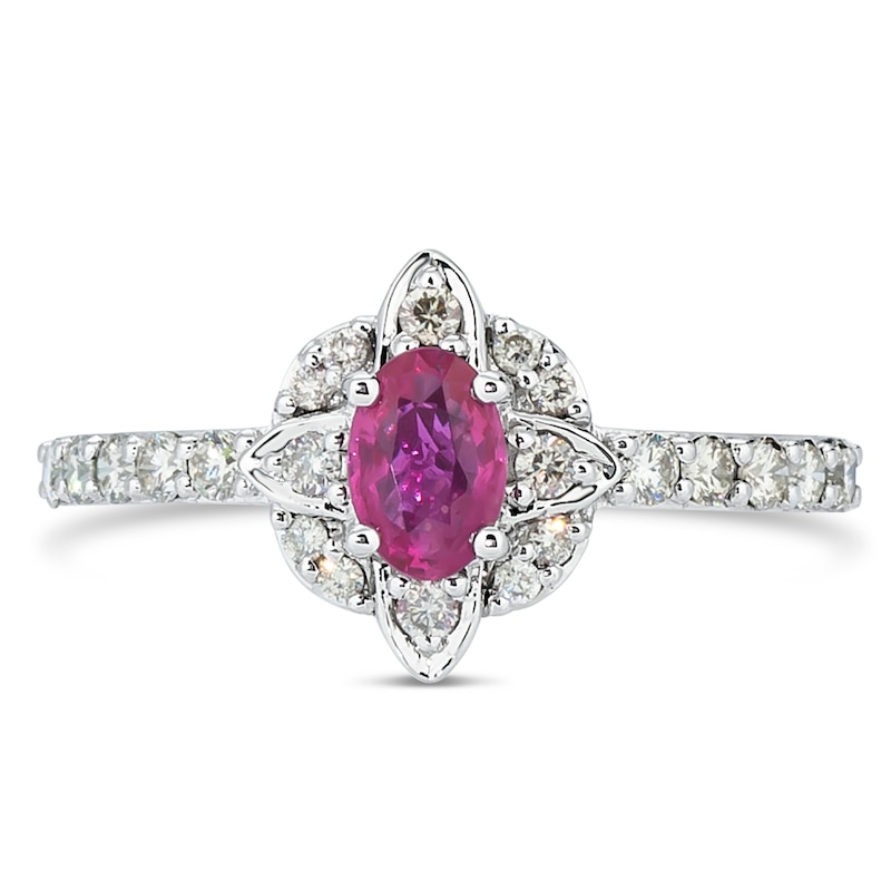 Le Vian 14ct White Gold Ruby 0.37ct Diamond Ring