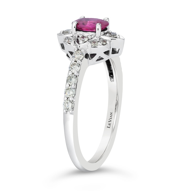 Le Vian 14ct White Gold Ruby 0.37ct Diamond Ring