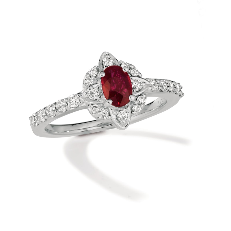 Le Vian 14ct White Gold Ruby 0.37ct Diamond Ring