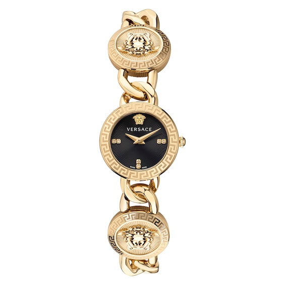 Versace Stud Icon Diamond Ladies’ Gold Tone Bracelet Watch