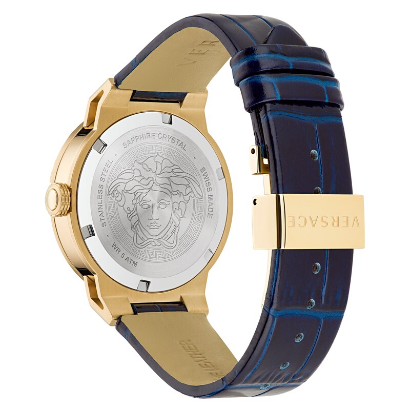 Versace Medusa Infinite Ladies' Blue Leather Strap Watch Ernest Jones