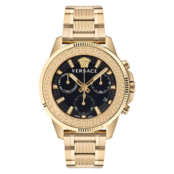 Versace Greca Action Chrono Gold Tone Bracelet Watch