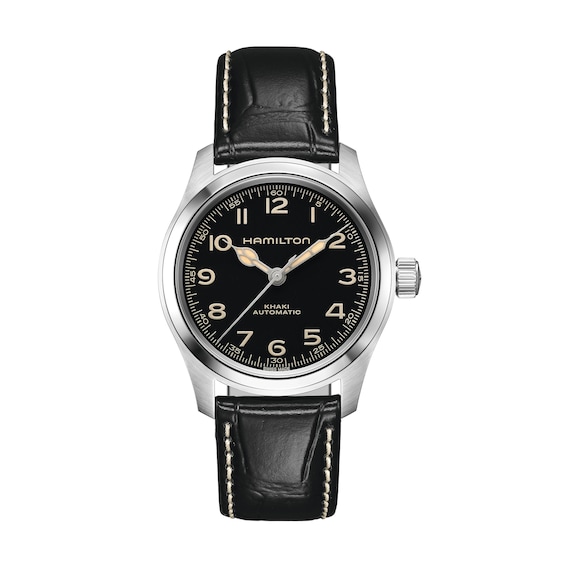 Hamilton Khaki Field Murph 38mm Black Leather Strap Watch