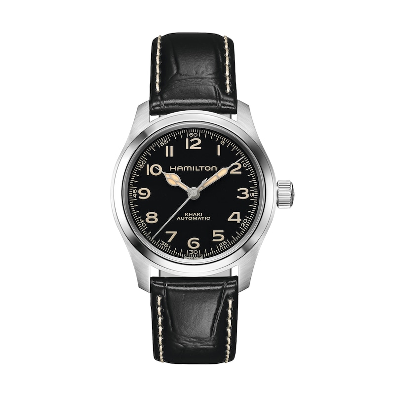 Hamilton Khaki Field Murph 38mm Black Leather Strap Watch