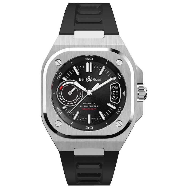 Bell & Ross BR-X5 Men's Steel & Black Rubber Strap Watch