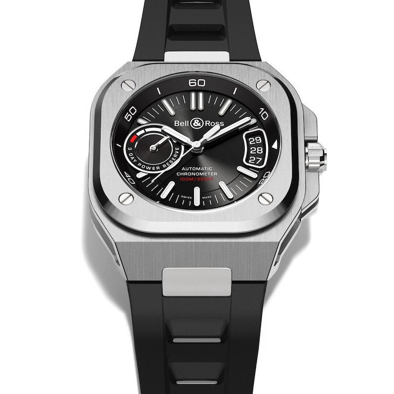 Bell & Ross BR-X5 Men's Steel & Black Rubber Strap Watch