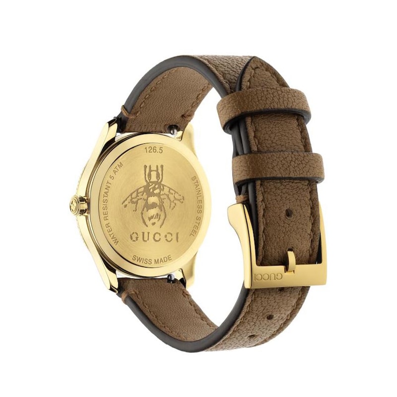 Gucci G-Timeless Ladies' Brown Leather Strap Watch
