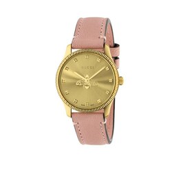 Gucci G-Timeless Pink Leather Strap Watch