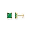 Thumbnail Image 1 of Thomas Sabo 18ct Gold Plated & Green Ceramic Stud Earrings