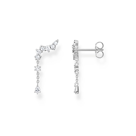 Thomas Sabo Sterling Silver CZ Ice Crystals Drop Earrings