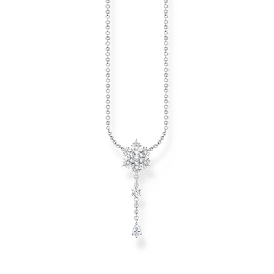 Thomas Sabo Sterling Silver CZ Snowflake Necklace Ernest Jones
