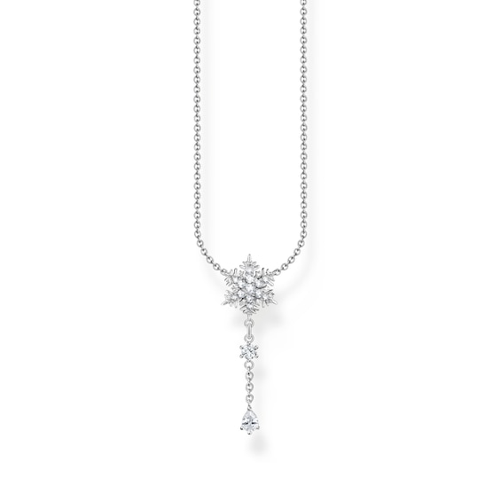 Thomas Sabo Sterling Silver and CZ Snowflake Necklace