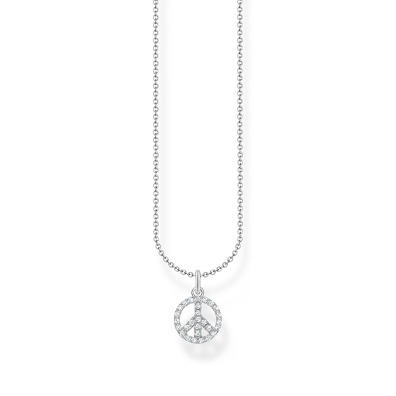 Thomas Sabo Sterling Silver and CZ Peace Necklace