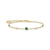 Thumbnail Image 1 of Thomas Sabo 18ct Gold Plated 7&quot; CZ & Green Stone Bracelet