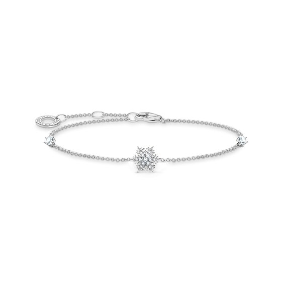 Thomas Sabo Sterling Silver 7 and CZ Snowflake Bracelet