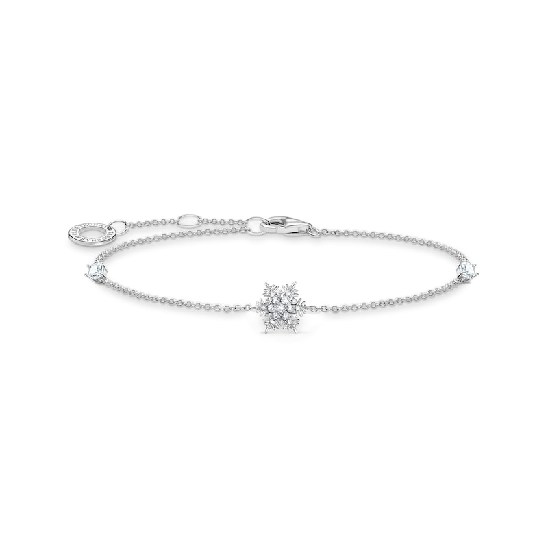 Thomas Sabo Sterling Silver 7 Inch & CZ Snowflake Bracelet