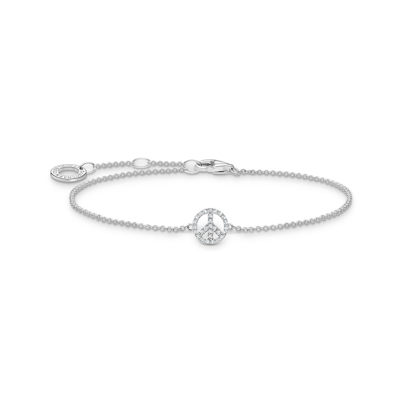 Thomas Sabo Sterling Silver 7 Inch & CZ Peace Bracelet