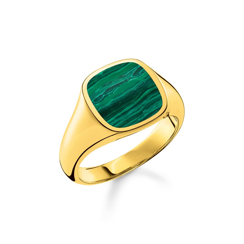 Thomas Sabo 18ct Gold Plated Signet Ring Size S-T