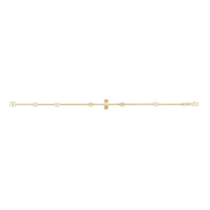 Gucci Icon 18ct Yellow Gold 7 Inch Star Bracelet