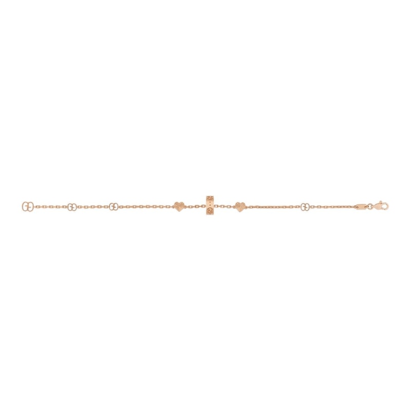 Gucci Icon 18ct Rose Gold 7 Inch Star Bracelet