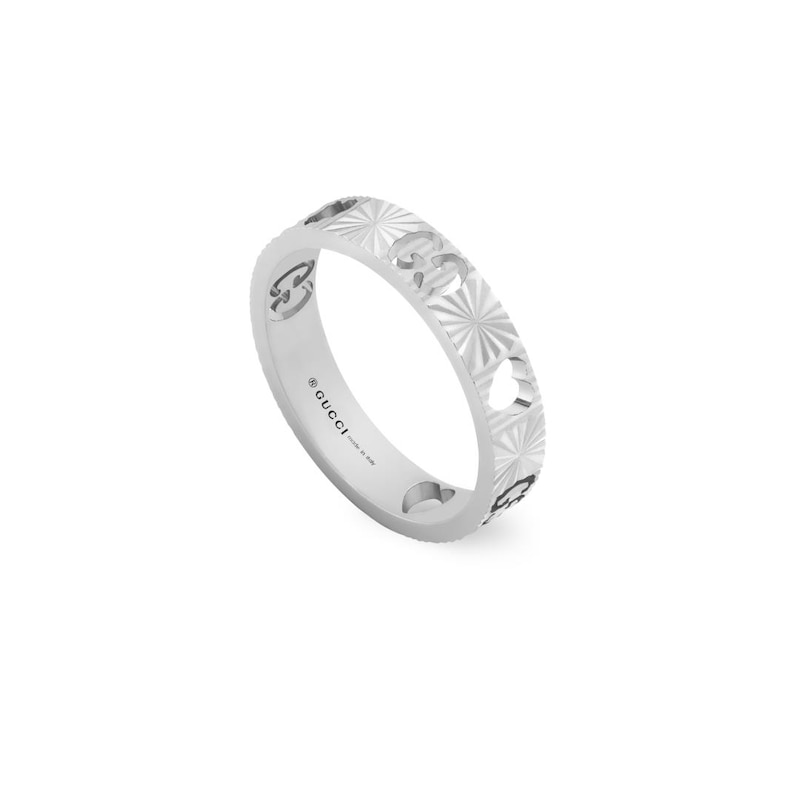 Main Image 1 of Gucci Icon 18ct White Gold Star Ring (Size Q)