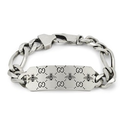 Gucci Signature Silver Bee Chain Bracelet 19cm