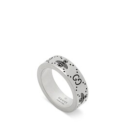 Gucci Sterling Silver Motif Signet Ring Sizes U-V