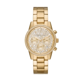 Michael Kors Ritz Ladies' Yellow Gold Tone Bracelet Watch