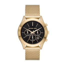 Michael Kors Slim Runway Men's Gold Tone Bracelet Watch