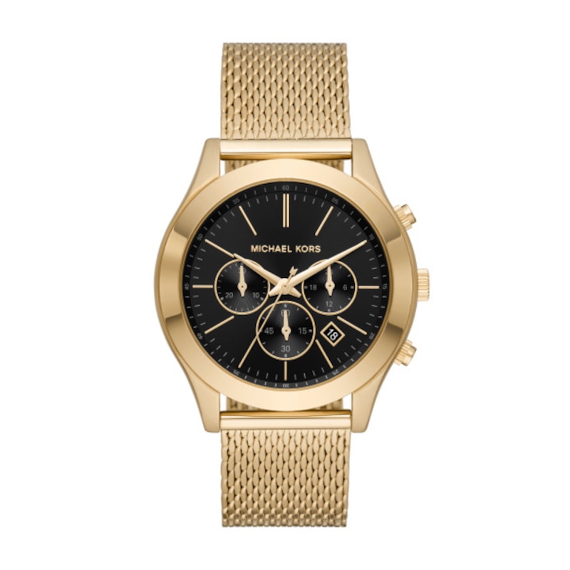 Michael Kors Slim Runway Men's Gold-Tone Bracelet Watch