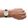 Thumbnail Image 3 of Emporio Armani Men's Gold Bezel Detail Black Leather Strap Watch