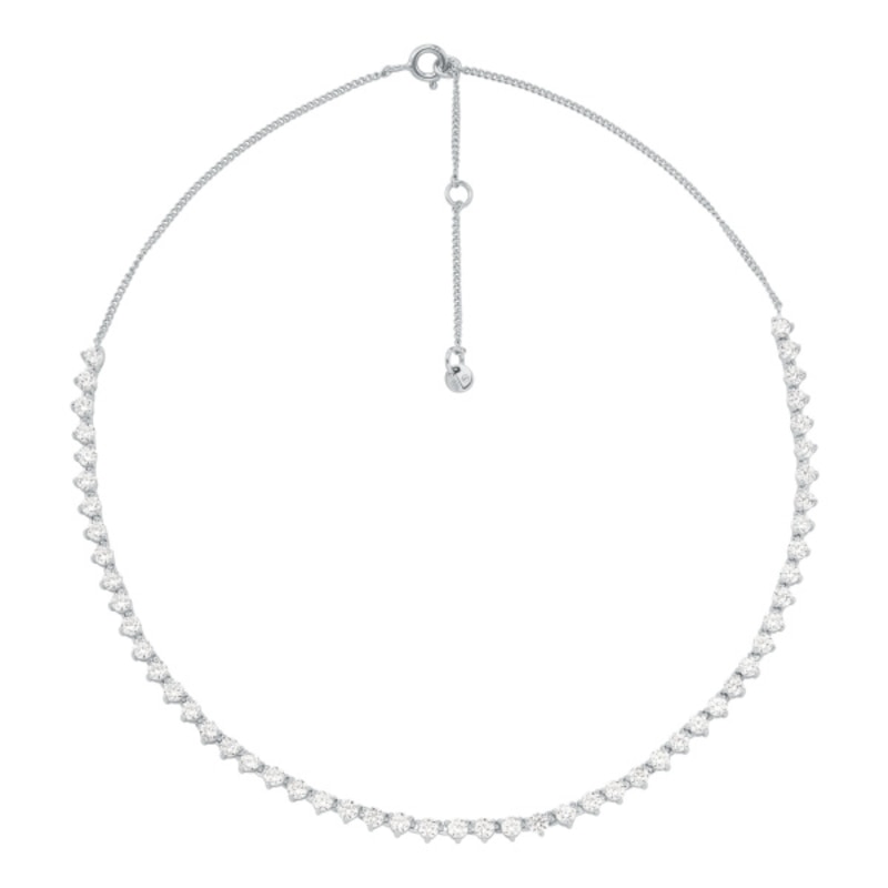 Michael Kors Brilliance Sterling Silver CZ Tennis Necklace