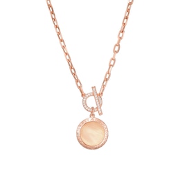 Emporio Armani Rose Gold Plated Sterling Silver MOP Necklace