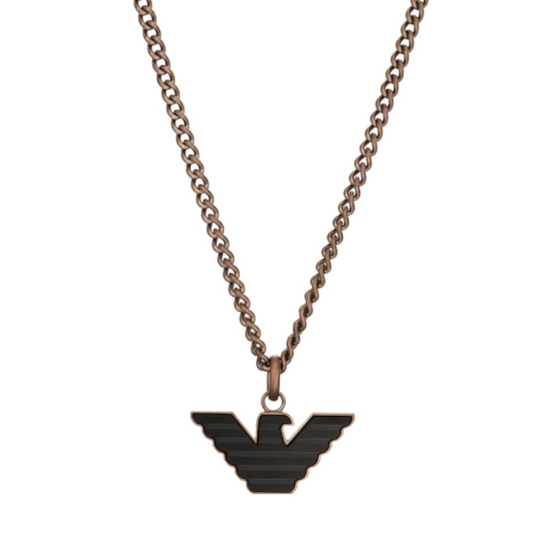 Emporio Armani Men's Bronze Tone Eagle Logo Necklace
