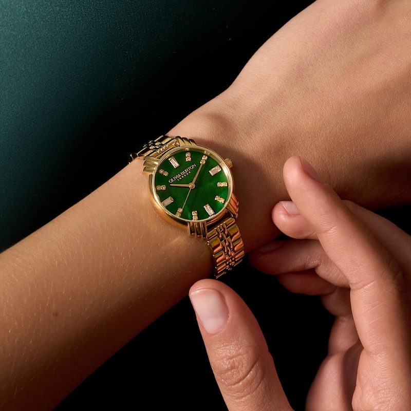 Main Image 5 of Olivia Burton Art Deco Ladies' Yellow Gold Tone Watch
