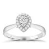 Thumbnail Image 1 of 9ct White Gold 0.25ct Total Diamond Pear Shaped Halo Ring