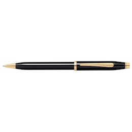 Cross Century II Black Lacquer Gold Trim Ballpoint Pen