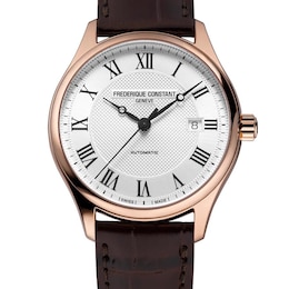 Frederique Constant Classics Index Brown Leather Strap Watch
