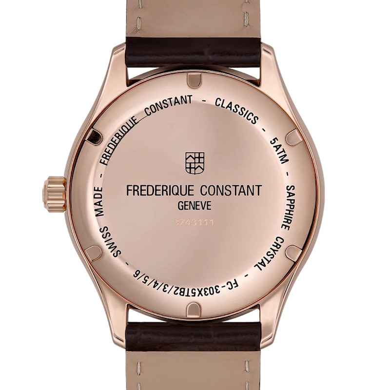 Frederique Constant Classics Index Brown Leather Strap Watch