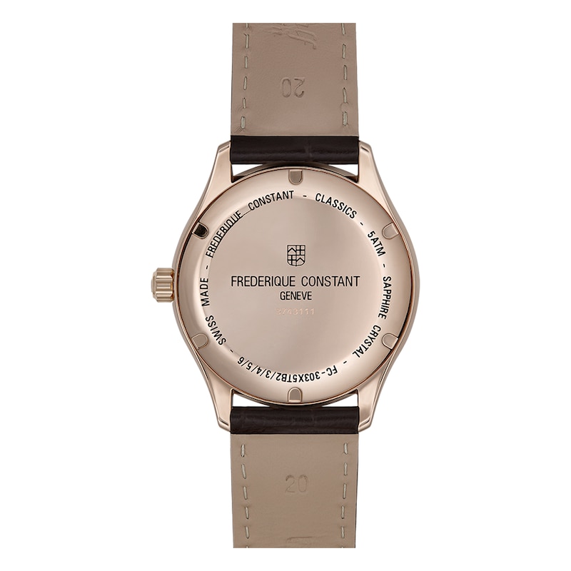 Frederique Constant Classics Index Brown Leather Strap Watch