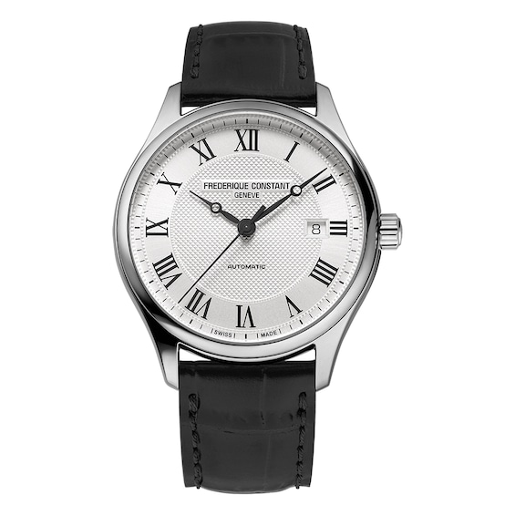 Men's Frederique Constant Classics Index Black Leather Strap Watch