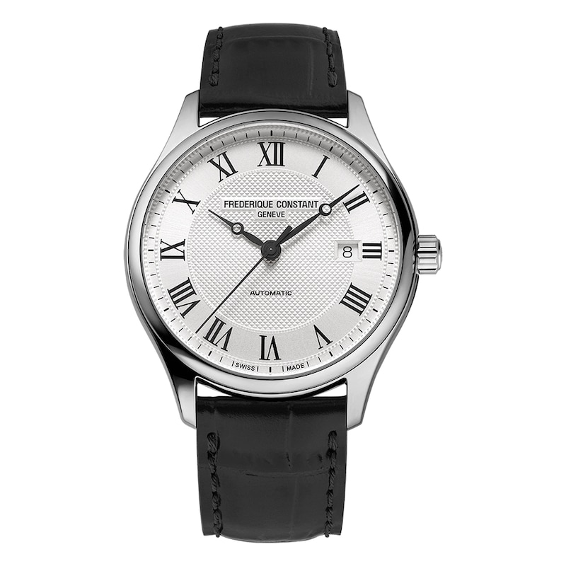 Frederique Constant Classics Index Black Leather Strap Watch