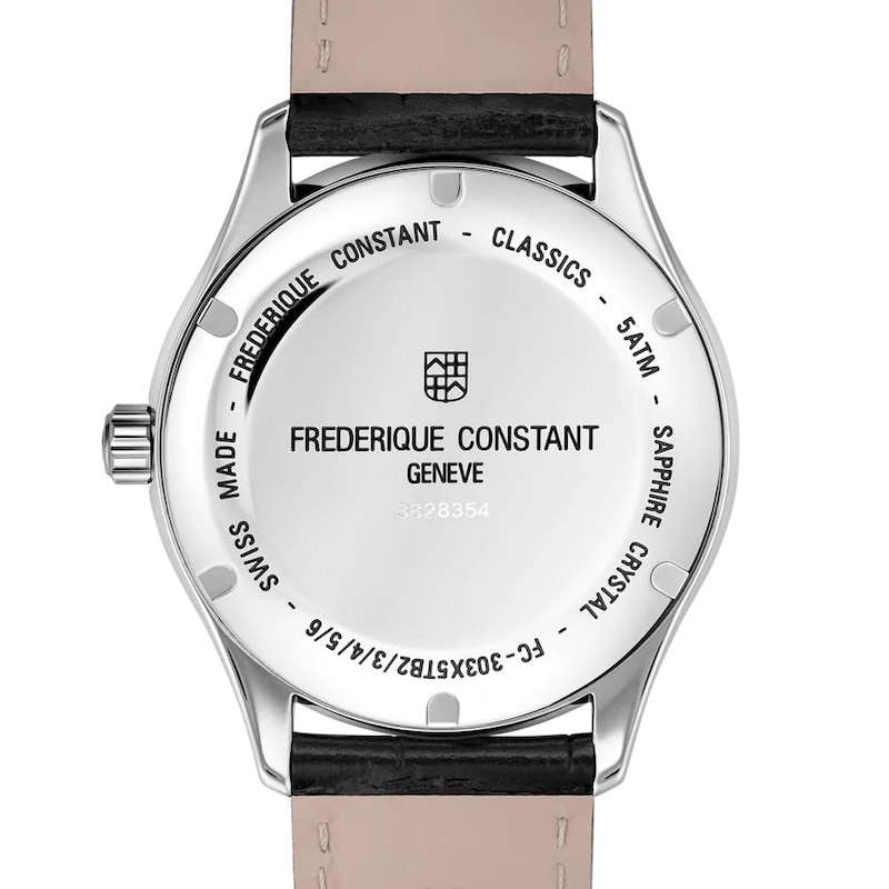 Frederique Constant Classics Index Black Leather Strap Watch