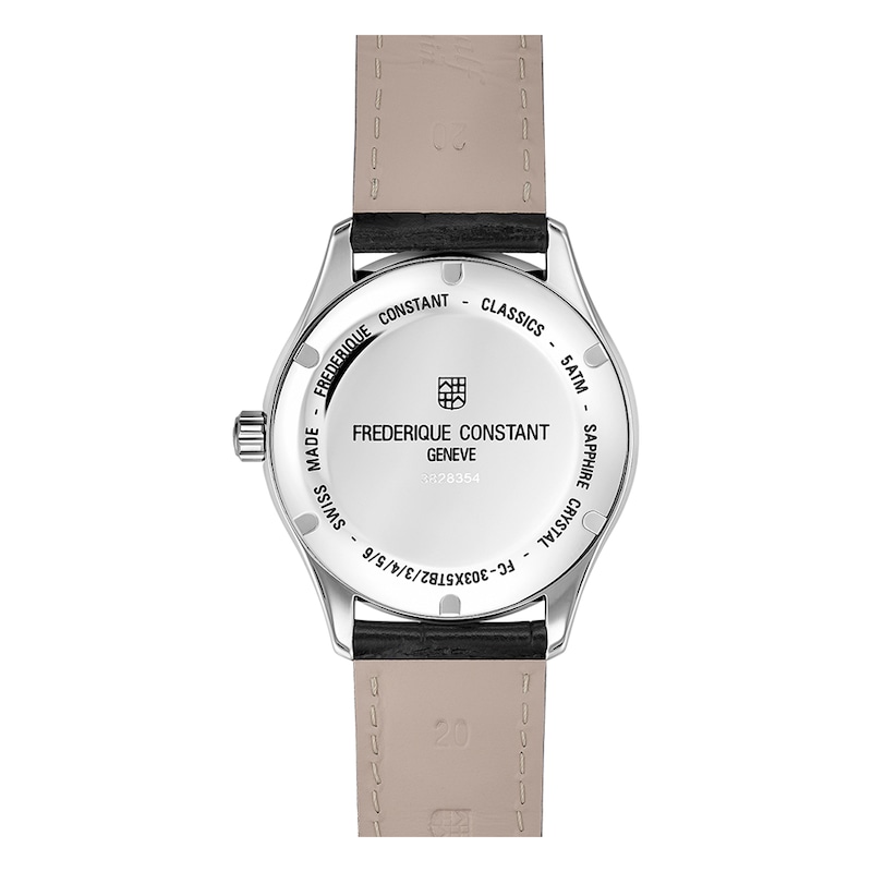 Frederique Constant Classics Index Black Leather Strap Watch