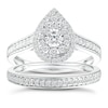 Thumbnail Image 0 of 9ct White Gold 0.50ct Total Diamond Pear Halo Bridal Set
