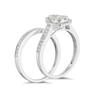 Thumbnail Image 1 of 9ct White Gold 0.50ct Total Diamond Pear Halo Bridal Set
